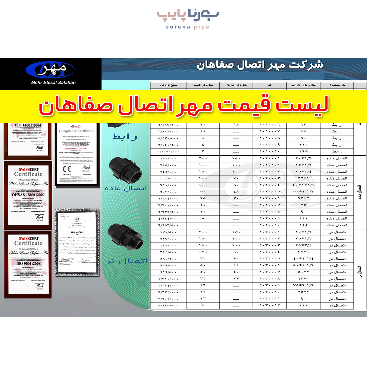 لیست قیمت مهر اتصال صفاهان